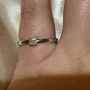 Princess Cut CZ Ring, Sterling Silver, Size 7